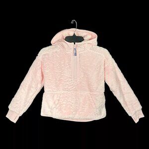 Xersion Youth Girl's Hooded Faux Fur Pullover Size XL (16) Light Pink Sweater